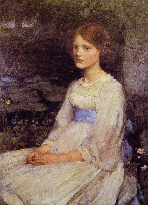 Miss Betty Pollock, a painting by Pre-Raphaelite artist J.W. Waterhouse