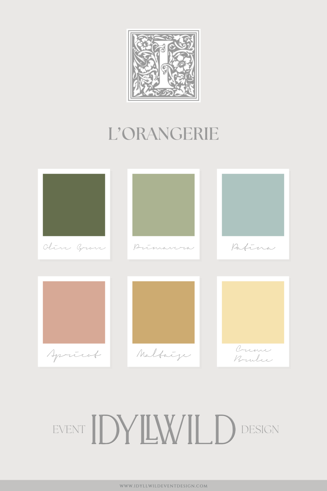 A custom peach and green color palette for a L'Orangerie wedding in Greenville NY